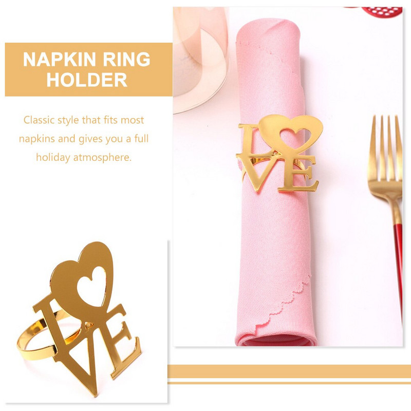 6 buc Inele pentru șervețele Suport pentru șervețele pentru petrecere Decoratiuni pentru șervețele Inele pentru șervețele din oțel inoxidabil Suport pentru șervețele