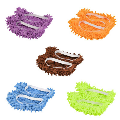 1 ζεύγος Dust Cleaner Grazing Slippers Σπίτι μπάνιου δαπέδου Καθαρισμός σφουγγαρίστρα Καθαριστικό παντόφλα Lazy Shoes Cover Microfiber Duster Πανί
