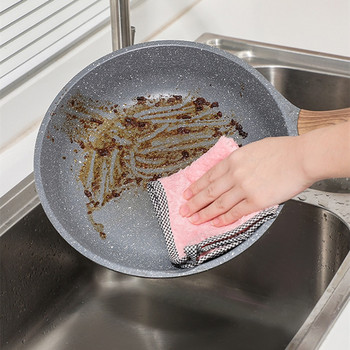 5PCS Дебела кухненска ежедневна кърпа за съдове Кухненски парцал Незалепващо масло Удебелена кърпа за почистване на маса Абсорбираща подложка за почистване