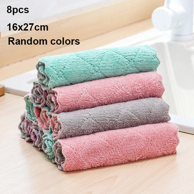 Kahekihiline imav mikrokiust kööginõulapp Mittenakkuv õline nõuderätikuivatid Salvrätikud Lauanõud Kodupuhastusrätikud