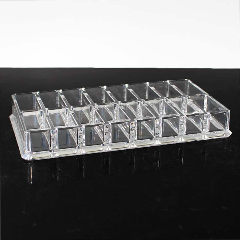 Eyes Haow Organiser Box, Akrüülist Kosmeetilise Meigi Organiseerija Iluhooldushoidja Kompaktseks lauvärviks, 16 Spaces Säilituskohver