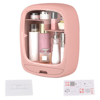 Seinale riputatav meigi hoiukast Tasuta augustatavad kosmeetikatoodete hoiukarbid Sahtli tüüpi meigikorraldaja, suur mahutavus