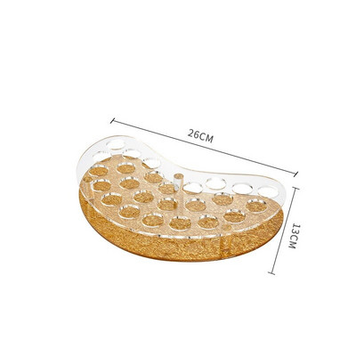 Lauaarvuti huulepulgahoidik Arc Huuleglasuur Mitme võrega Kosmeetika Läbipaistev plastmahutid Kuldne alumine riiul huulepulga riiul