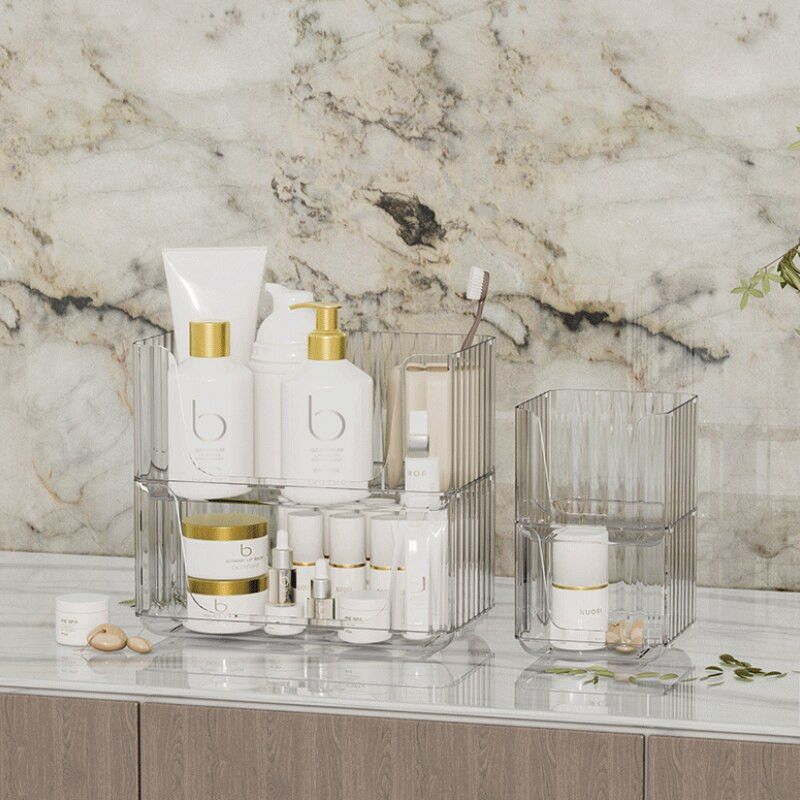 Τραπέζι μακιγιάζ Κουτί αποθήκευσης Ράφι μπάνιου Πλαστικό Διαφανές Απλή Θήκη Αποθήκευσης Κουζίνας Καλλυντικό Αξεσουάρ Διακοσμητικό Αξεσουάρ