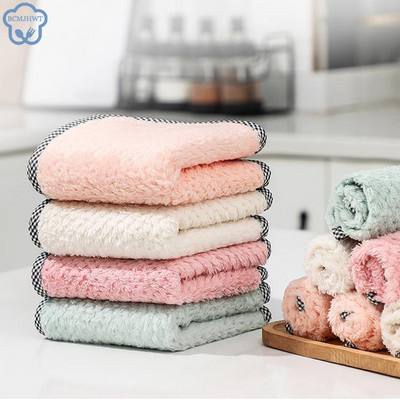 5PCS Kitchen Daily Dish Towel, Dish Cloth, Kitchen Rag, Non-stick Oil, Thickened Table Cleaning Cloth, Absorbent Scouring Pad