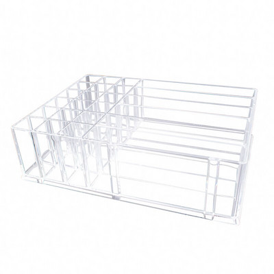 Clear Acrylic Makeup Organizer Cosmetic Storage Box Makeup Powder Box Γυναικεία βάση κραγιόν Organizador Maquillaje Small