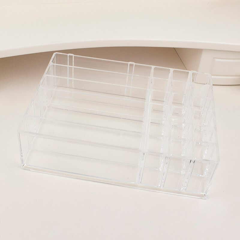 Clear Acrylic Makeup Organizer Cosmetic Storage Box Makeup Powder Box Γυναικεία βάση κραγιόν Organizador Maquillaje Small