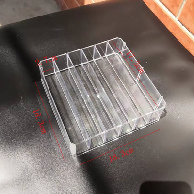 Akrilna stolna kutija za pohranjivanje pudera, prozirna s preklopnom kutijom za pohranjivanje sjenila, uklonjiva kutija za završnu obradu rumenila s 8 mreža