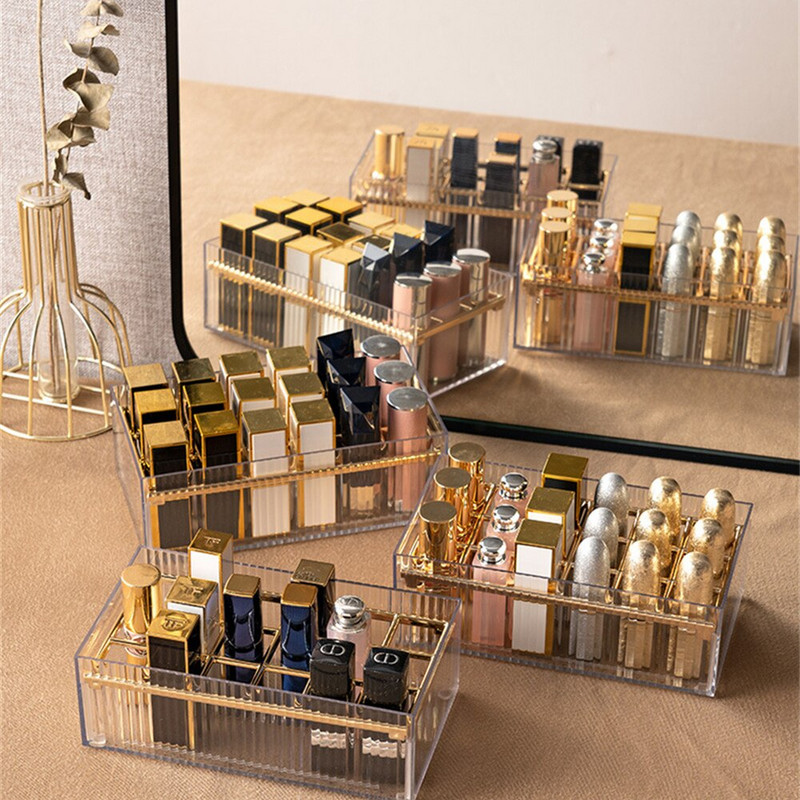 Διάφανα κραγιόν Κουτί αποθήκευσης Καλλυντικό Θήκη αποθήκευσης Επιτραπέζιου μακιγιάζ Θήκη αποθήκευσης Ακρυλικό Διαχωριστικό Κουτί Διακόσμηση σπιτιού