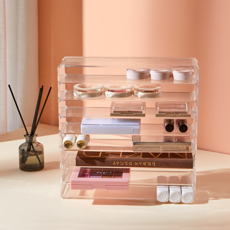 Eyeshadow Palette Organizer Θήκη Powder Multi-layer Desktop Storage Rack Υψηλής χωρητικότητας Clear Acrylic Pressed Powder Tools