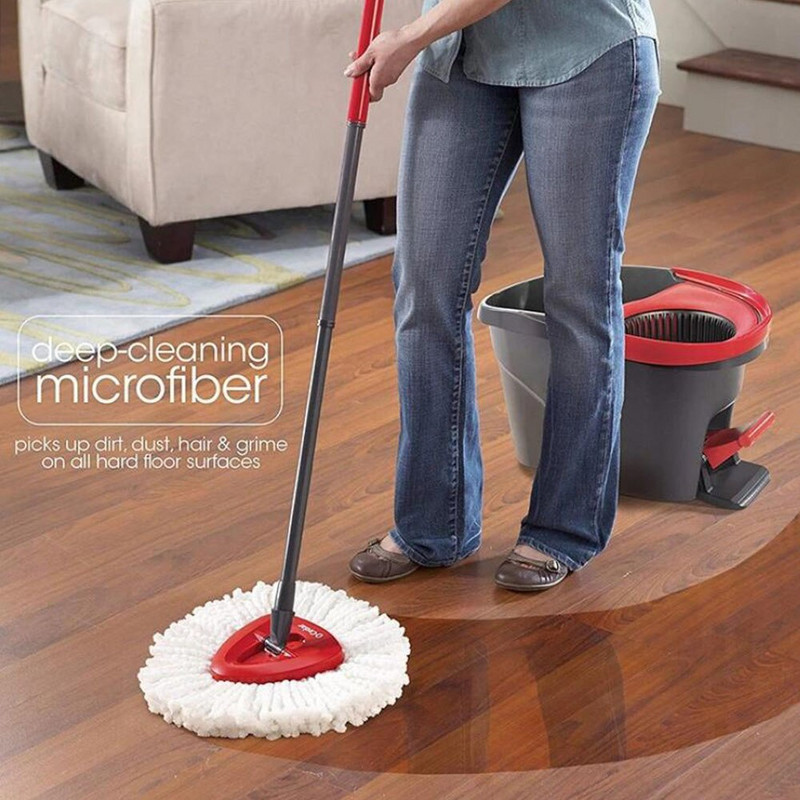 360 Περιστρεφόμενο τριγωνικό Ocedar Spin Mop Head Pad Mopa Refilling Microfiber Spinning Floor Cleaning for Vileda O-Cedar