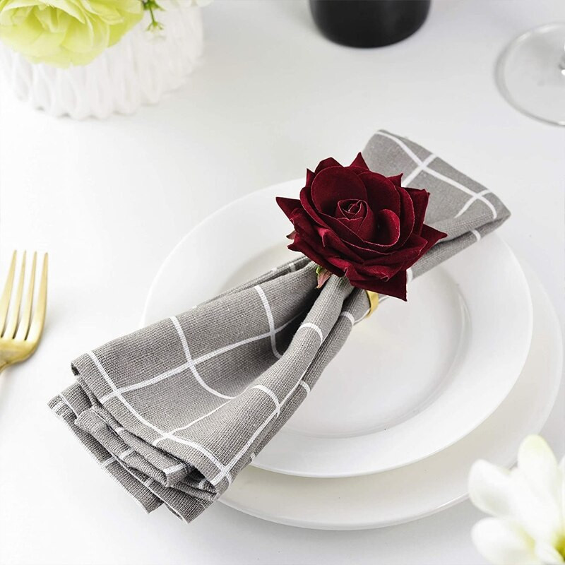 6 tk. Elegantne roosiõieline salvrätirõngas, pandlad, käsitsi valmistatud salvrätikuhoidja jõuludeks tänupüha pulmapeoks