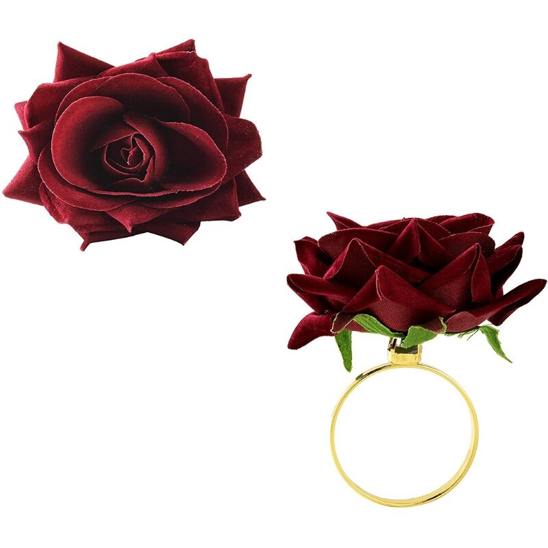 6 tk. Elegantne roosiõieline salvrätirõngas, pandlad, käsitsi valmistatud salvrätikuhoidja jõuludeks tänupüha pulmapeoks