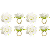 Lilledega käsitööna valmistatud salvrätikusõrmuste komplekt 8, käsitöö viinapuu disainiga salvrätikuhoidja sõrmused lauakaunistused pulmadeks, banketiks