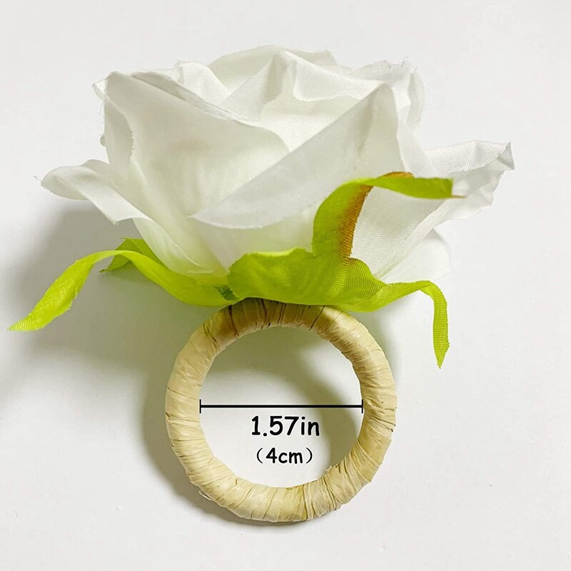 Lilledega käsitööna valmistatud salvrätikusõrmuste komplekt 8, käsitöö viinapuu disainiga salvrätikuhoidja sõrmused lauakaunistused pulmadeks, banketiks