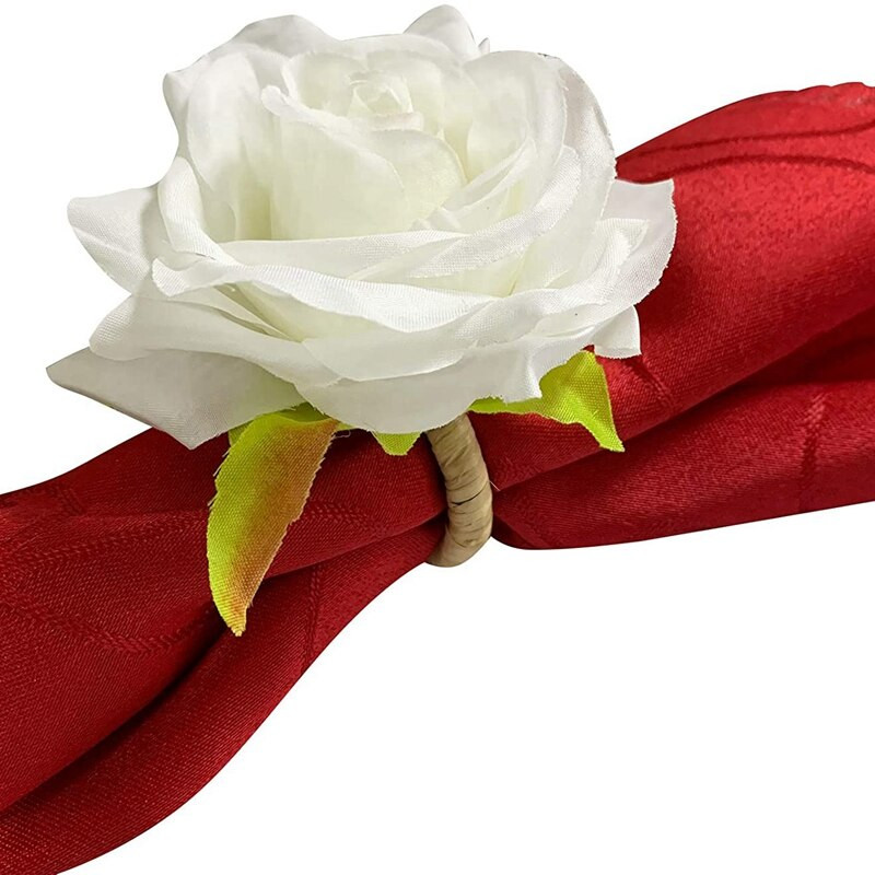 Lilledega käsitööna valmistatud salvrätikusõrmuste komplekt 8, käsitöö viinapuu disainiga salvrätikuhoidja sõrmused lauakaunistused pulmadeks, banketiks