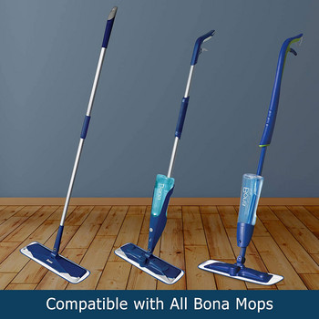 Съвместим с Bona Premium Spray Mop Микрофибърни почистващи подложки Под от твърда дървесина 18 инча Миещи се и повторно използвани пълнители
