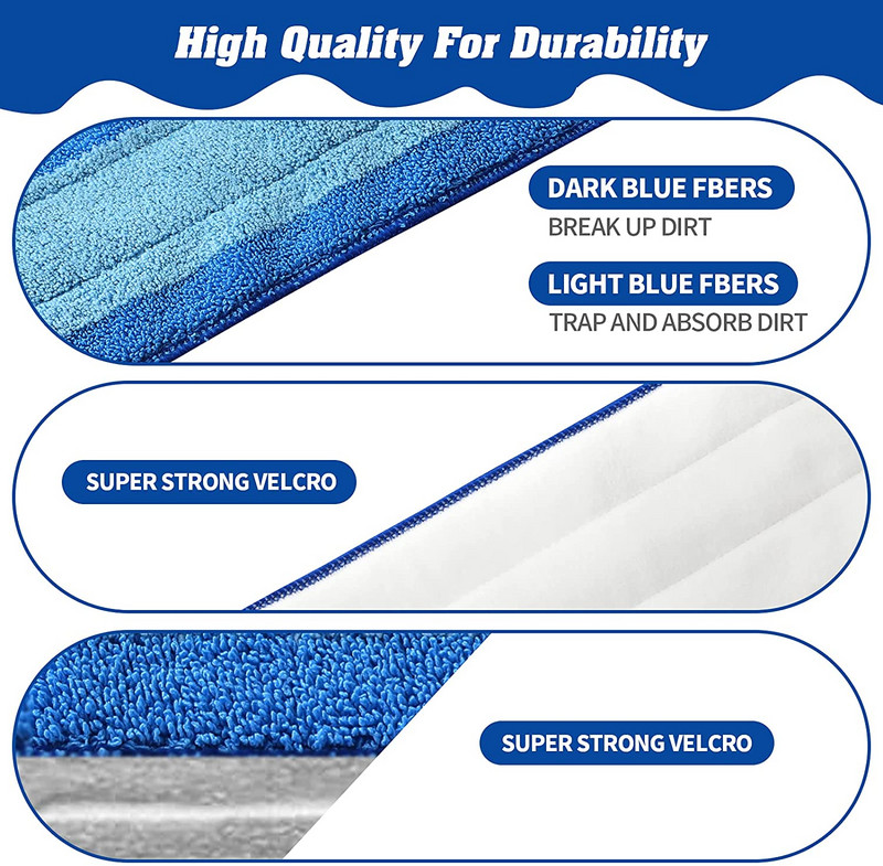Συμβατό με Bona Premium Spray Mop Microfiber Cleaning Pads Δάπεδο σκληρού ξύλου 18 ιντσών που πλένονται και επαναχρησιμοποιούνται Ανταλλακτικά