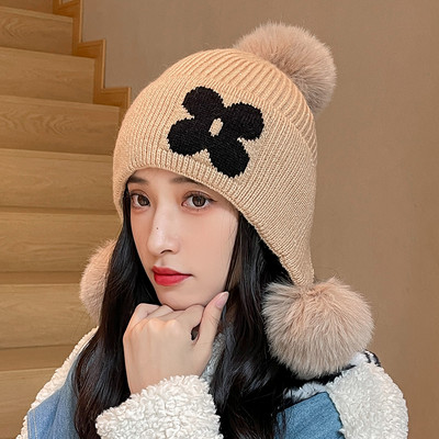 Χειμερινό Πλεκτό Καπέλο Πομ Πομ Γυναικείο