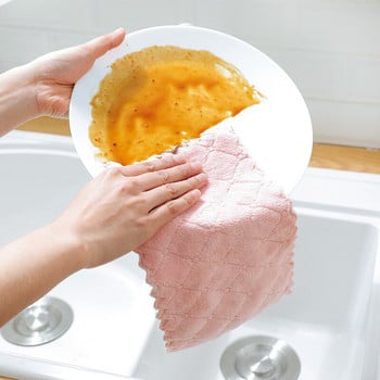 8 τμχ/παρτίδα Πετσέτες σπιτιού από μικροΐνες Απορροφητικό πιάτων κουζίνας Πανί καθαρισμού Πιο παχύ Πετσέτα διπλής όψης Gadgets κουζίνας