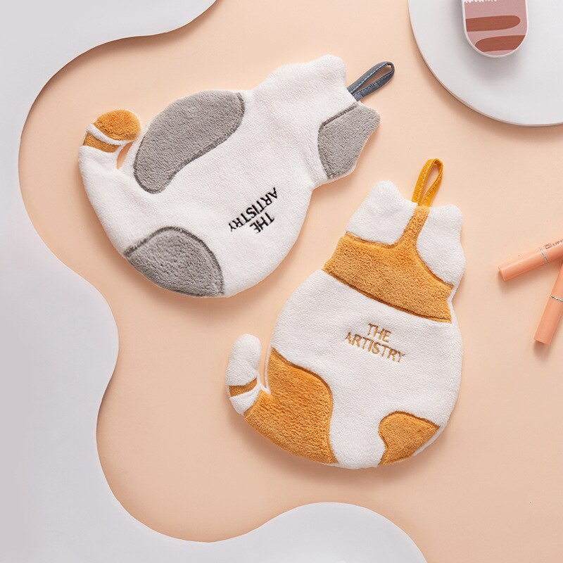 2022 Mačji ručnik za ruke Coral Velve Super upijajući bez dlačica Meka kućna kupaonica Dječji slatki ručnik za ruke iz crtića Kuhinjski pribor