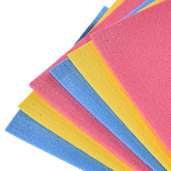 4 бр. целулозна гъба кърпа за чинии безмаслена кърпа за почистване Домакински консумативи за съдове за готвене съд съд (произволен цвят)