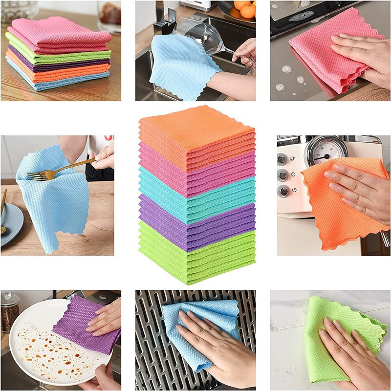 Köögikalapuhastuslapid Korduvkasutatavad mikrokiust ebemevabad nõuderätikud Multifunktsionaalsed õlipuhastusvaibad Köögipuhastusvaibad