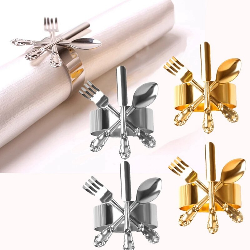 Naujas servetėlių žiedų rinkinys Servetėlių žiedų laikikliai Servetėlių sagtys Vestuvių vakarienės vakarienės Kalėdų stalo dekoras