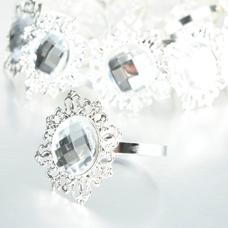 Διαμαντένιο δαχτυλίδι χαρτοπετσέτας 12 τεμ. για τραπεζαρία κουζίνα-σερβιέτα Βάση δείπνου Διακόσμηση δείπνου γάμου V5P4