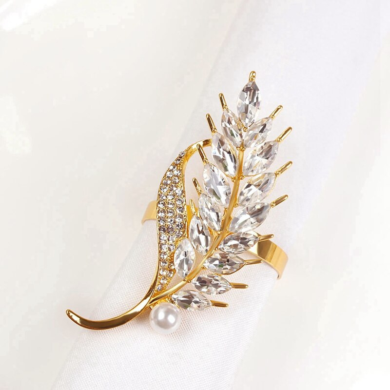 6 τμχ Δαχτυλίδι για χαρτοπετσέτα ξενοδοχείου Θήκη χαρτοπετσέτας Αυτιά σιταριού Πόρπη για χαρτοπετσέτα Χριστουγεννιάτικο πάρτι γάμου Κρυστάλλινη χαρτοπετσέτα σε κύκλο Διακόσμηση τραπεζιού