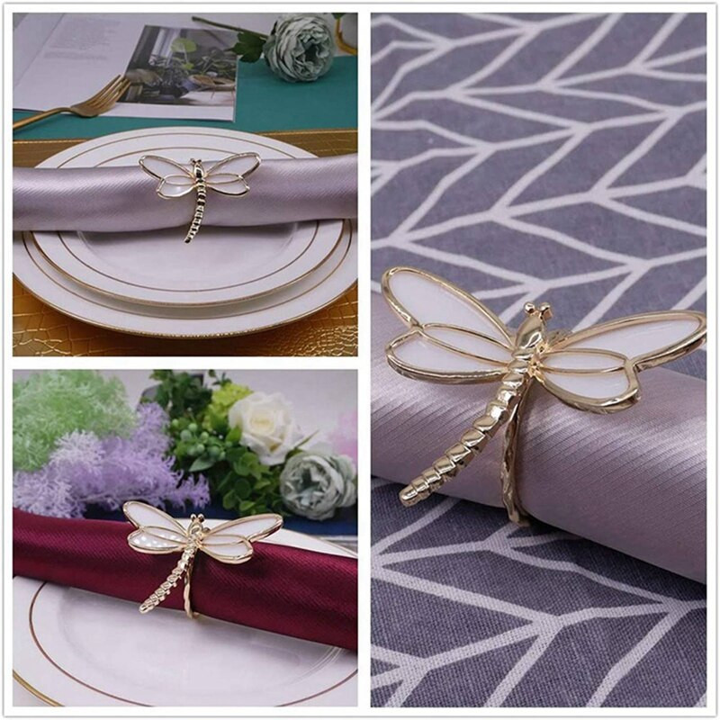 8 komada zlatnih prstenova za salvete, držača za salvete za vjenčanje, banket, večeru, dekoraciju za stolnu dekoraciju 4,5x3,8 cm i 7,6x6 cm