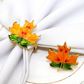 6 τμχ Δαχτυλίδια από φύλλα σφενδάμου για την Ημέρα των Ευχαριστιών Διακόσμηση τραπεζιού Μεταλλική πετσέτα Θήκη για χαρτοπετσέτα Χριστουγεννιάτικα στολίδια