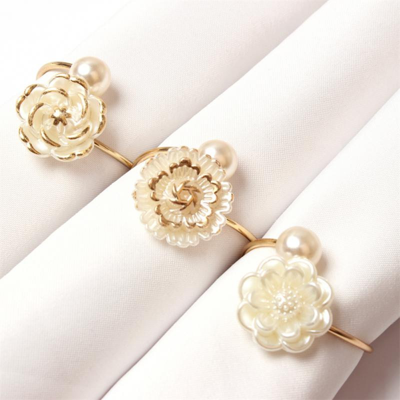 12 komada prstena za salvete od ružičastog zlata Držači za stolne salvete Prstenovi za svatove Večera za stol Prosinčarski festivali Božićna salveta za večeru