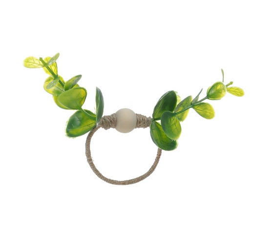 Δαχτυλίδια χαρτοπετσέτας σε σχήμα λουλουδιού 1 τεμάχια Χειροποίητες Ξύλινες χάντρες Διακόσμηση σπιτιού Faux Πράσινο Θήκες Χαρτοπετσέτας Για Γαμήλια ΔιακόσμησηZC659