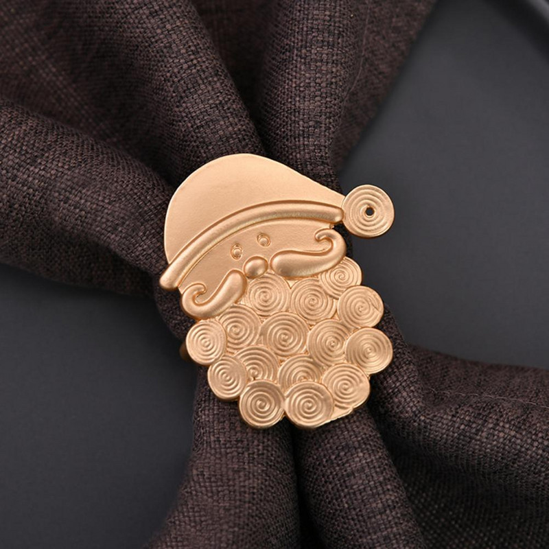 6 buc. Catarame pentru șervețele, margine netedă, rezistentă la zgârieturi, pentru casă, inele pentru șervețele de Moș Crăciun Suporturi pentru șervețele de Crăciun