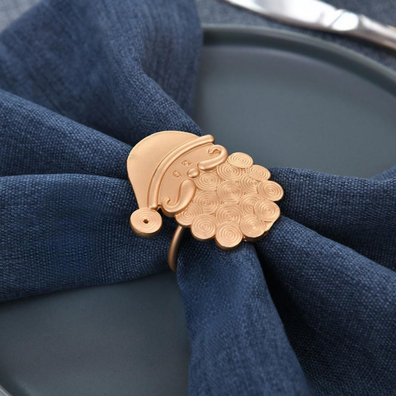 6 buc. Catarame pentru șervețele, margine netedă, rezistentă la zgârieturi, pentru casă, inele pentru șervețele de Moș Crăciun Suporturi pentru șervețele de Crăciun