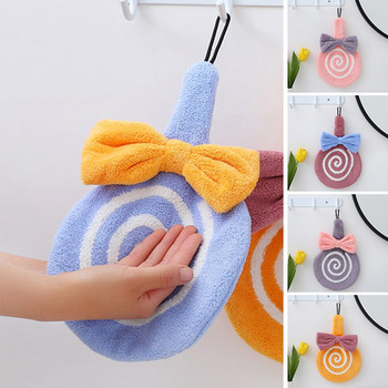 Χαριτωμένη πετσέτα χήνας για μπάνιο κουζίνας παχύρρευστη κοραλί βελούδο για το σπίτι Άνετο παιδικό μαντηλάκι με μικροΐνες κέντημα μαντηλιού