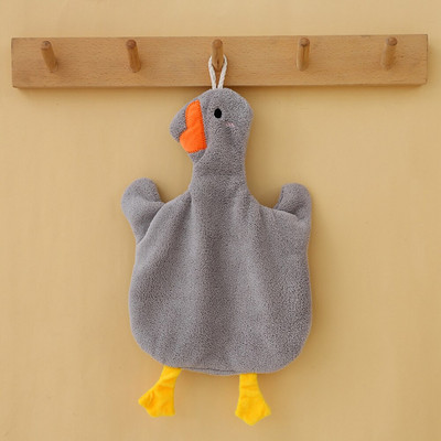 Χαριτωμένη πετσέτα χήνας για μπάνιο κουζίνας παχύρρευστη κοραλί βελούδο για το σπίτι Άνετο παιδικό μαντηλάκι με μικροΐνες κέντημα μαντηλιού