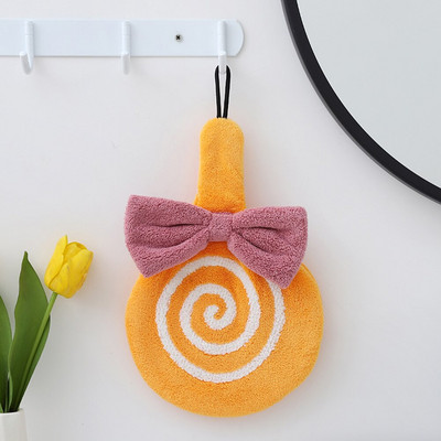 Χαριτωμένη πετσέτα χήνας για μπάνιο κουζίνας παχύρρευστη κοραλί βελούδο για το σπίτι Άνετο παιδικό μαντηλάκι με μικροΐνες κέντημα μαντηλιού