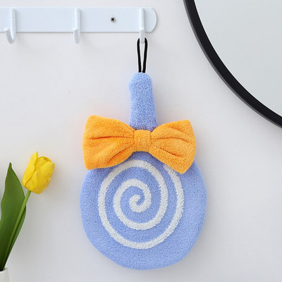 Χαριτωμένη πετσέτα χήνας για μπάνιο κουζίνας παχύρρευστη κοραλί βελούδο για το σπίτι Άνετο παιδικό μαντηλάκι με μικροΐνες κέντημα μαντηλιού