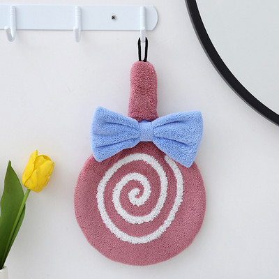 Χαριτωμένη πετσέτα χήνας για μπάνιο κουζίνας παχύρρευστη κοραλί βελούδο για το σπίτι Άνετο παιδικό μαντηλάκι με μικροΐνες κέντημα μαντηλιού