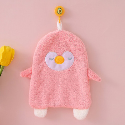 Χαριτωμένη πετσέτα χήνας για μπάνιο κουζίνας παχύρρευστη κοραλί βελούδο για το σπίτι Άνετο παιδικό μαντηλάκι με μικροΐνες κέντημα μαντηλιού