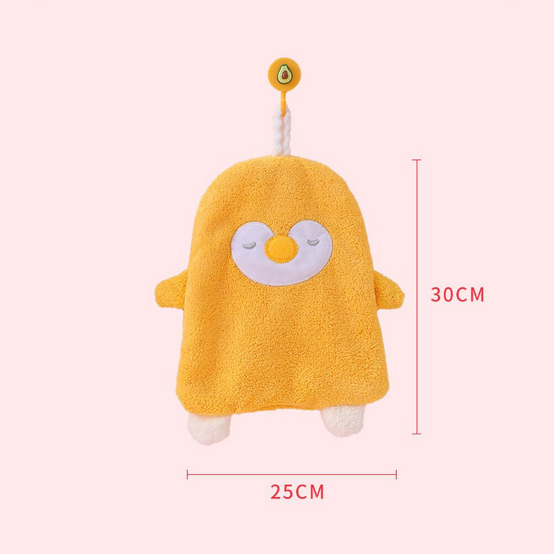 Χαριτωμένη πετσέτα χήνας για μπάνιο κουζίνας παχύρρευστη κοραλί βελούδο για το σπίτι Άνετο παιδικό μαντηλάκι με μικροΐνες κέντημα μαντηλιού