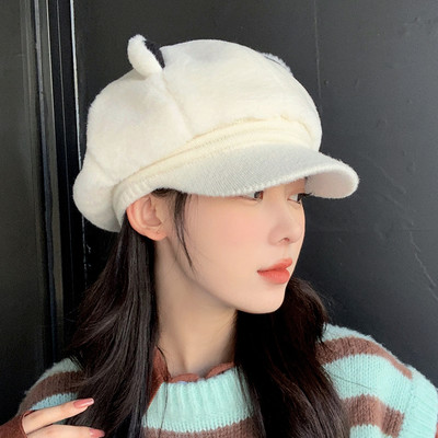 Γυναικείο καπέλο χειμωνιάτικο μπερέ με γείσο