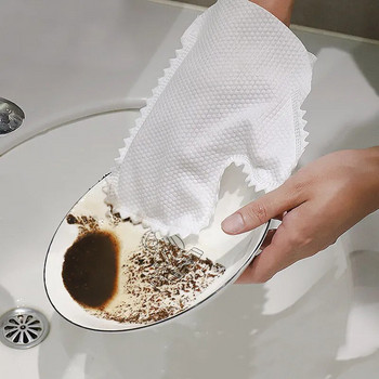 10 бр. Бели почистващи ръкавици Защитни ръкавици от нетъкан текстил Кухненски издръжливи почистващи домакински задължения Инструменти за миене на съдове
