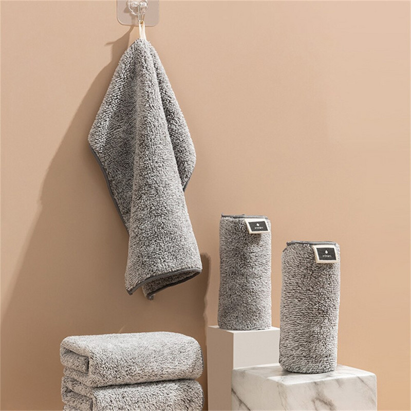 3 τεμ. Πετσέτα πιάτων από κάρβουνο μπαμπού Ύφασμα πιάτων από μικροΐνες Super απορροφητικό πανί κουζίνας για το σπίτι Thicken Cleaning Suppliing Supplies