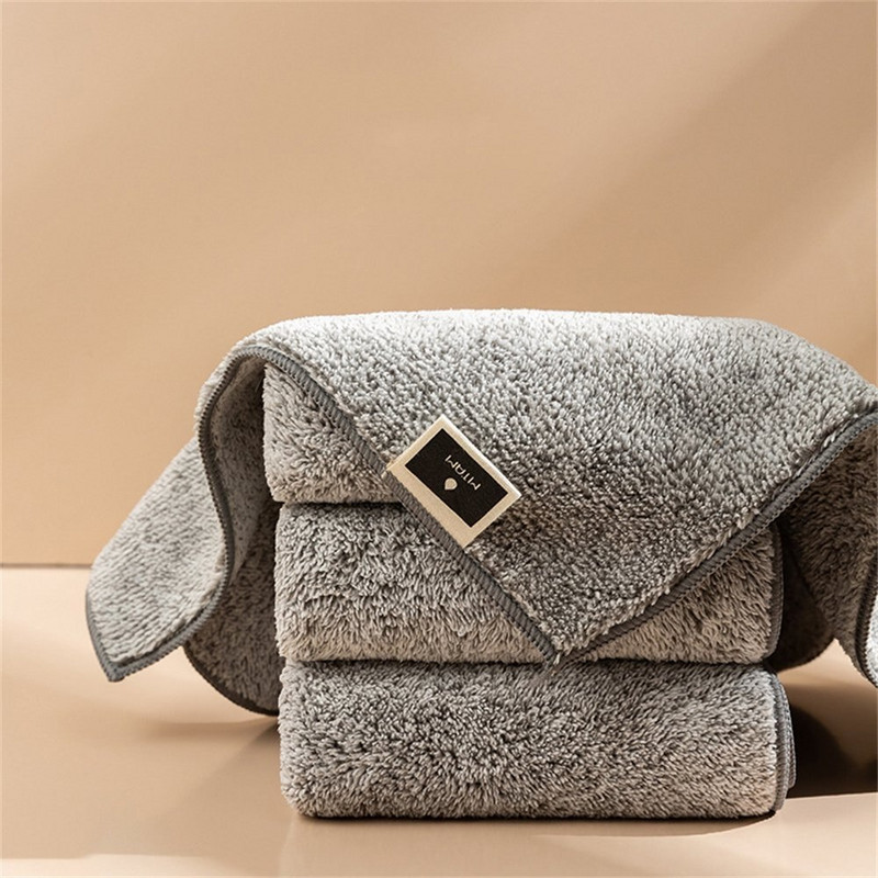 3 τεμ. Πετσέτα πιάτων από κάρβουνο μπαμπού Ύφασμα πιάτων από μικροΐνες Super απορροφητικό πανί κουζίνας για το σπίτι Thicken Cleaning Suppliing Supplies