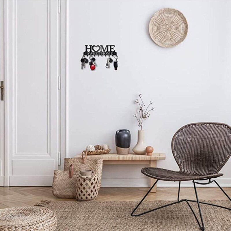 Naujas metalinių kabliukų laikiklis Prie sienos tvirtinamas raktų kabliukas, drabužių kabykla, paltų kabykla Nemokama lentyna rankšluosčių kabliukas dekoravimo kabliukai namų organizatorius