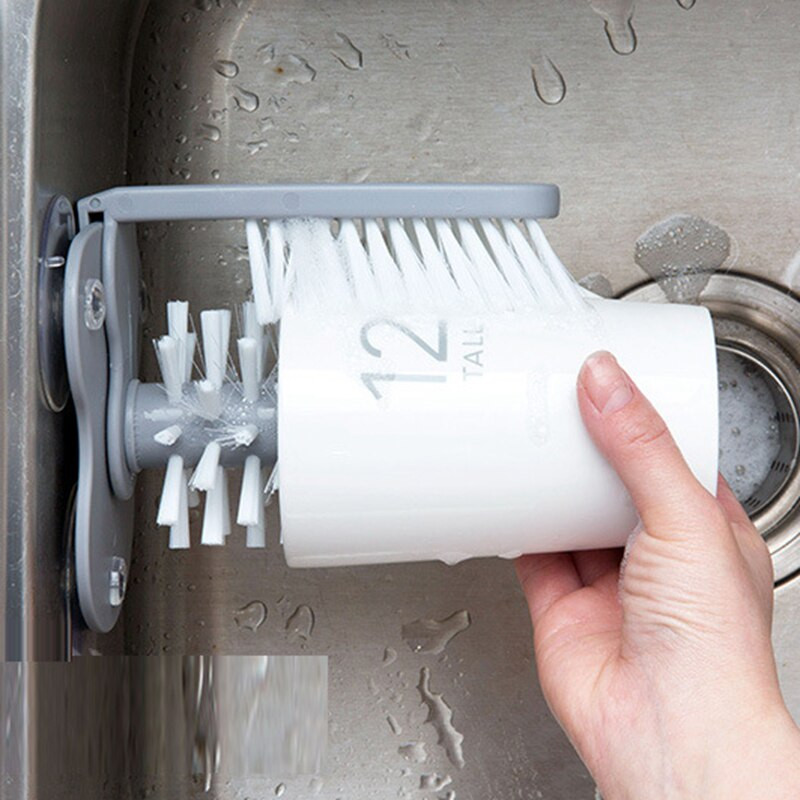 Kriauklės vandens butelių valymo šepetys Stiklinis puodelis Šepetys Taurės Puodeliai Valiklis Stiprus siurbimas Tingus švarus šepetėlio puodelis Stiklo juosta Virtuvės įrankiai