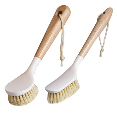 Kitchen Cleaning Brush Natural Bamboo Handle and Sisal Bristles Scrub Brush for Dish Cast Iron Skillet Pots Pans Pot Brush